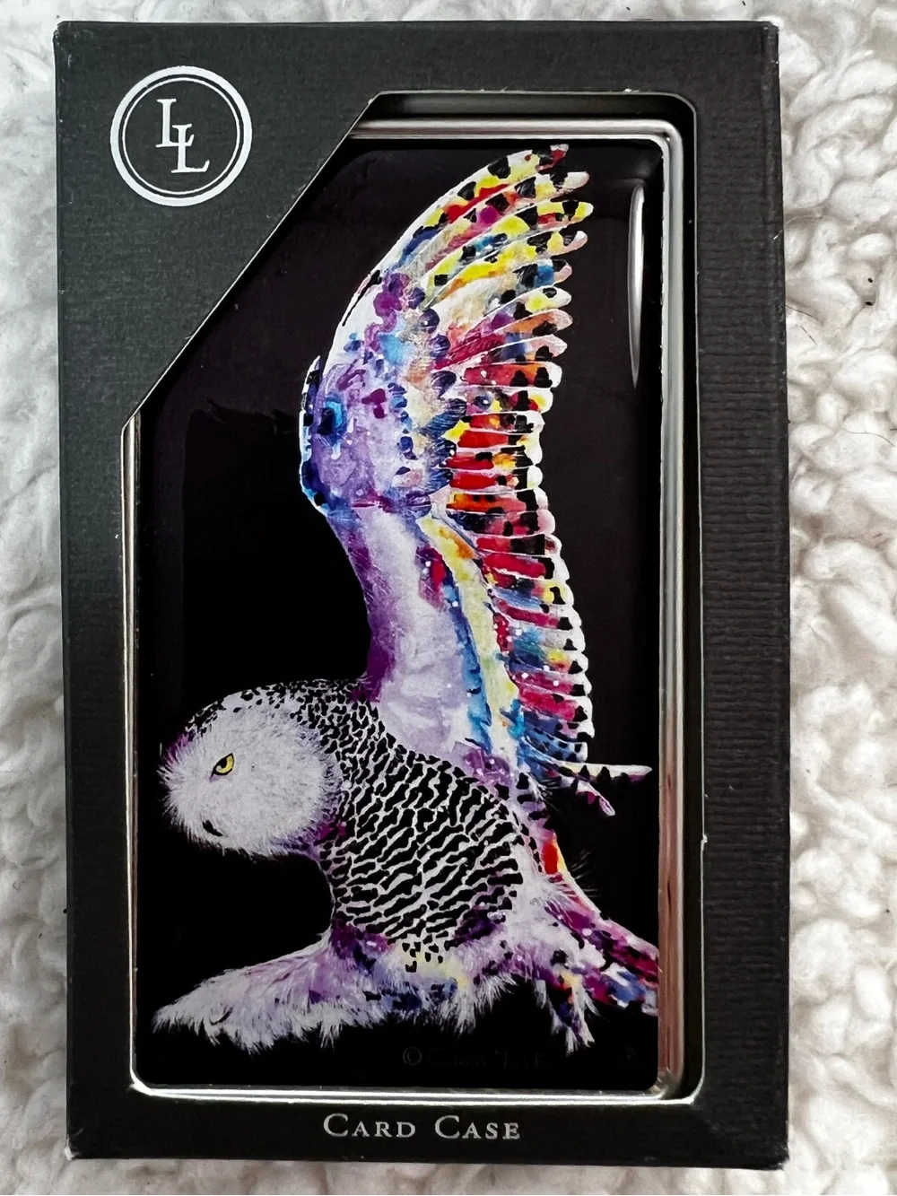 Lucy Lu Designs Owl Stainless Business Card Case